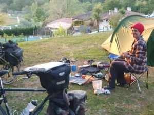 A campsite on a hill