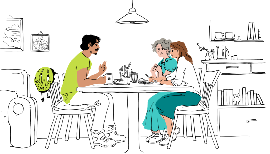 Warmshowers host dining scene