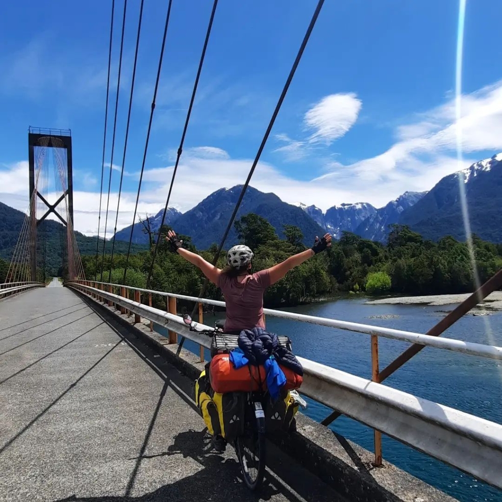 Cyclist on a bridge