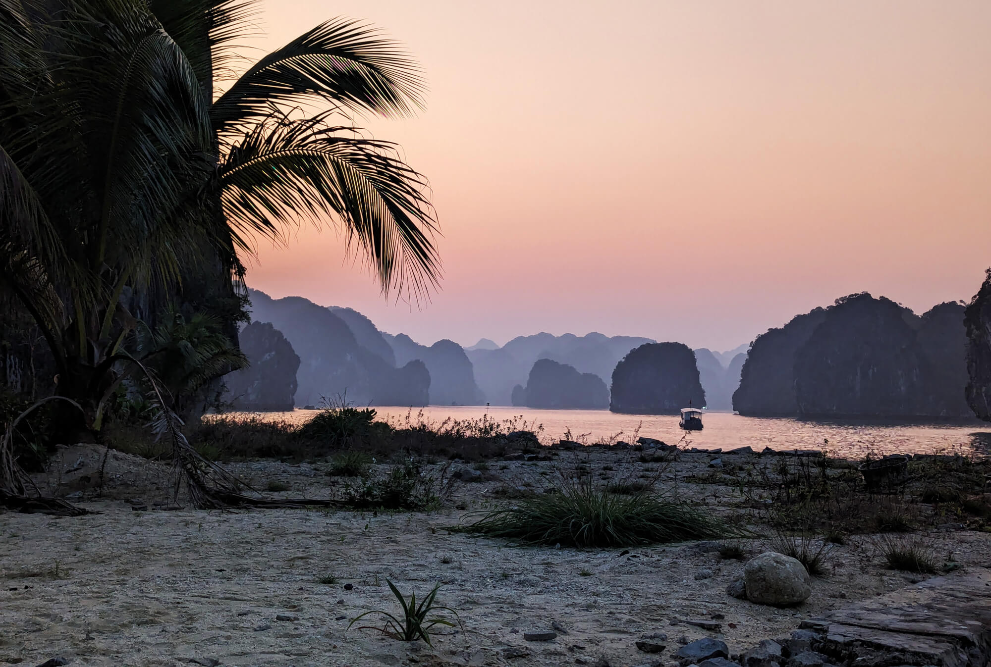 Sunset in a tropical cove